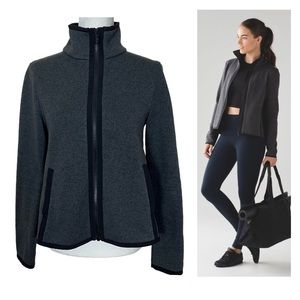 Lululemon Its Fleecing Cold Zip Up Heathered Black Size 4